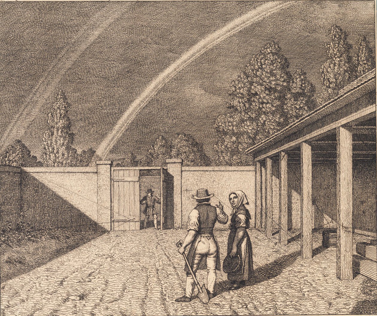 Dvojitá duha. Ilustrace pro "Lineární perspektiva", Deska V od Christoffer Wilhelm Eckersberg