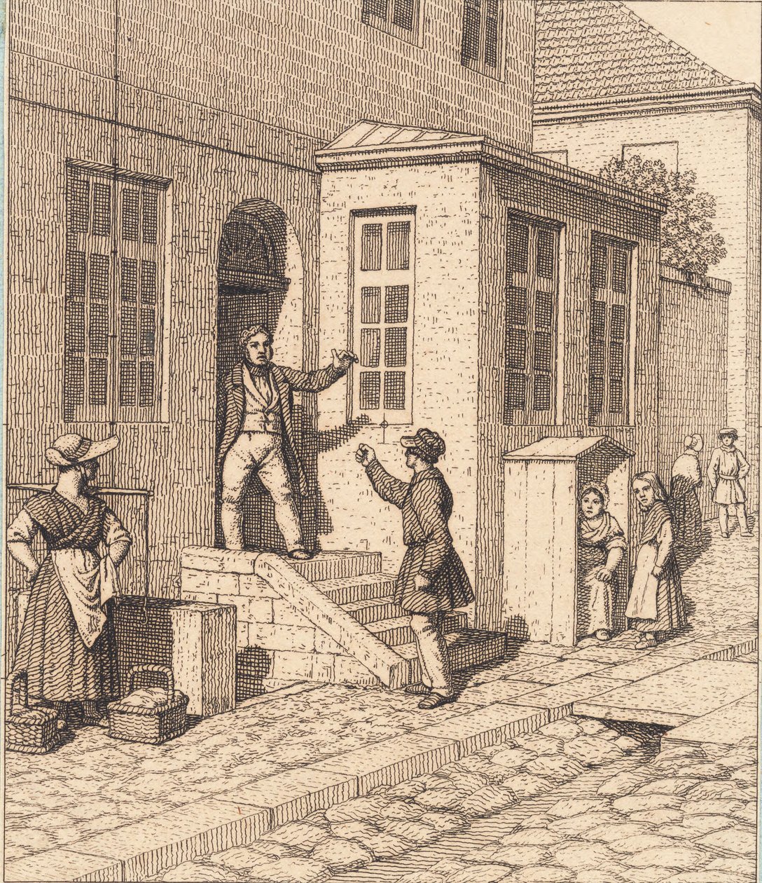 Pouliční scéna. Ilustrace pro "Lineární perspektiva", Deska VII od Christoffer Wilhelm Eckersberg