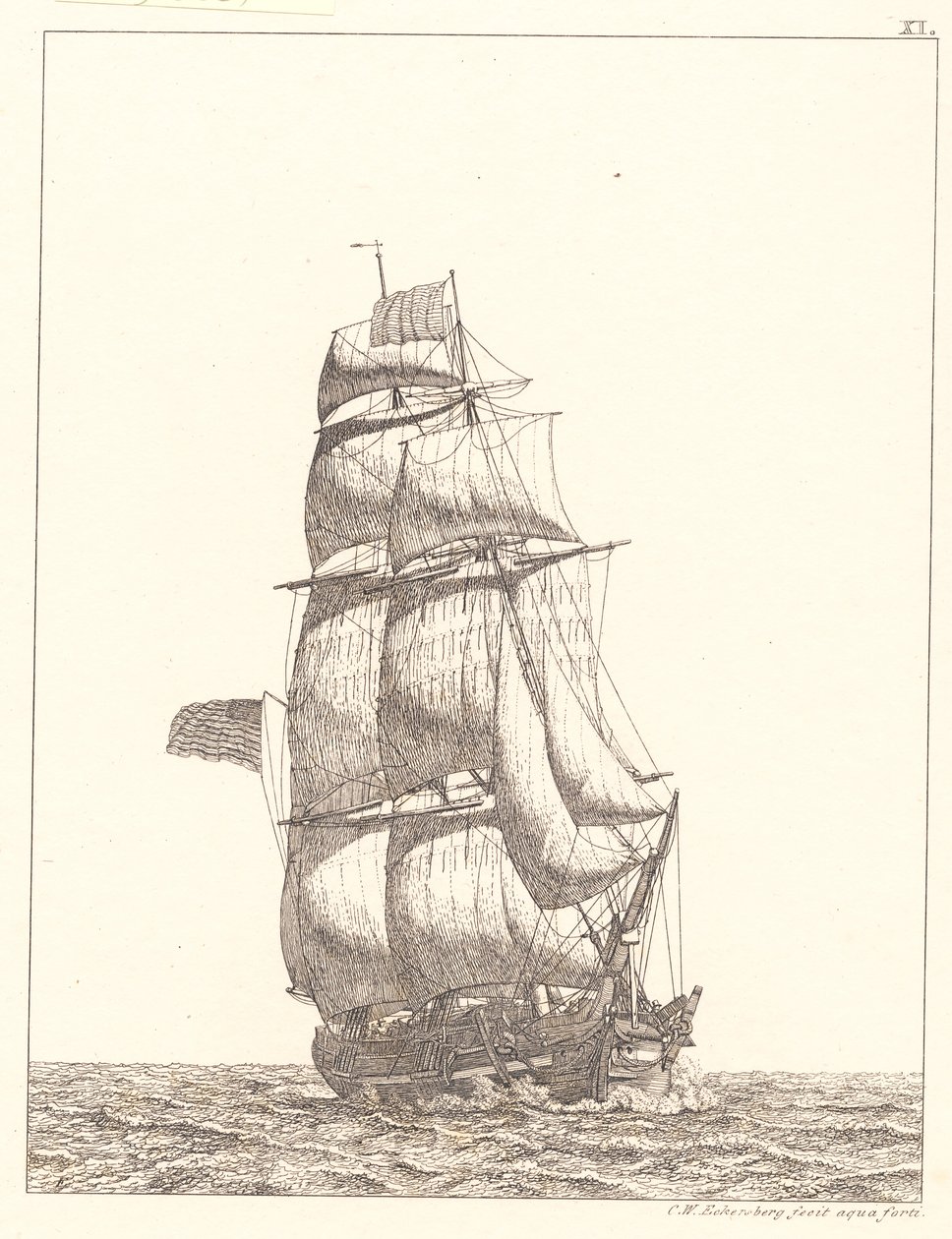 Severoamerická briga od Christoffer Wilhelm Eckersberg