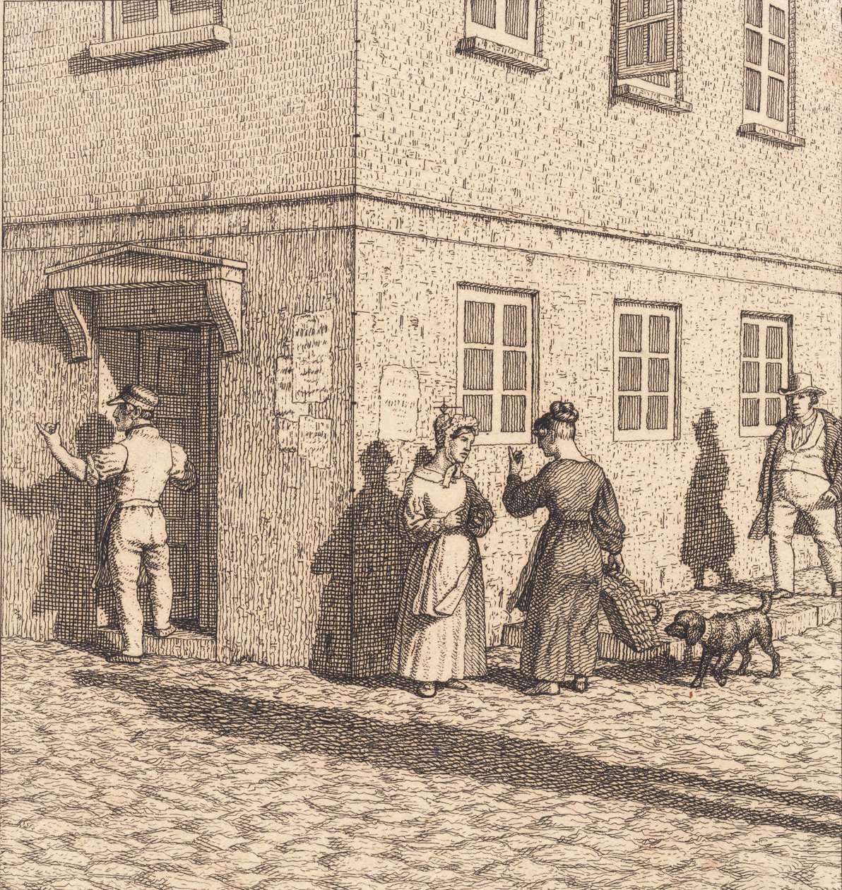 Roh ulice. Ilustrace pro "Lineární perspektiva", Deska VII od Christoffer Wilhelm Eckersberg