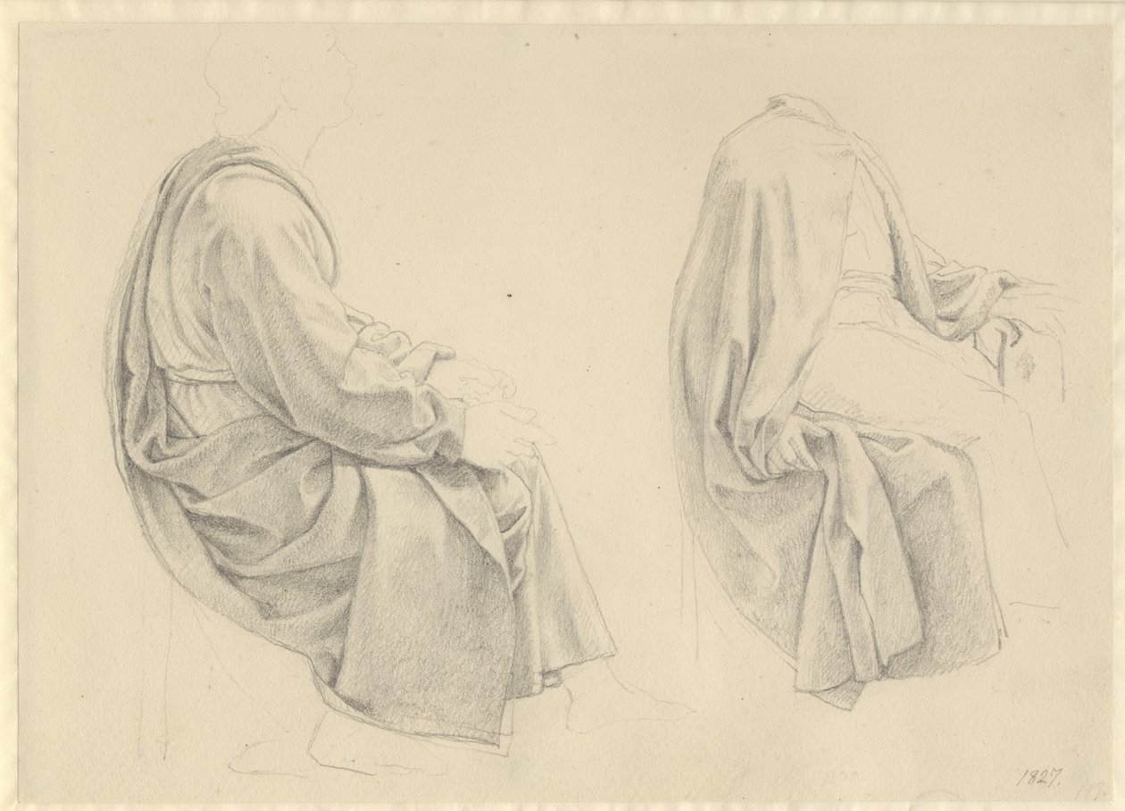 Poslední večeře - soukenická studie pro dva z apoštolů. od Christoffer Wilhelm Eckersberg