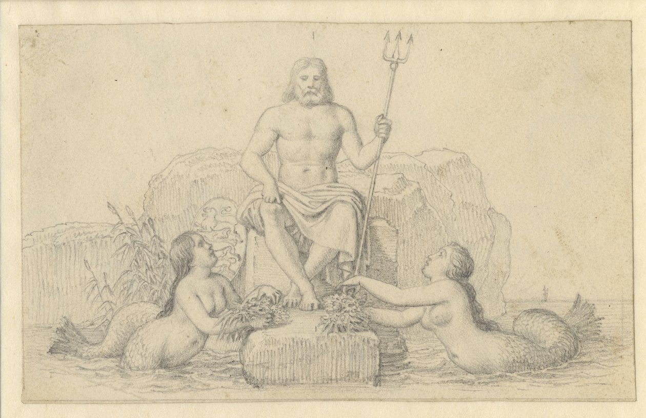 Neptun a dvě nereidy. od Christoffer Wilhelm Eckersberg