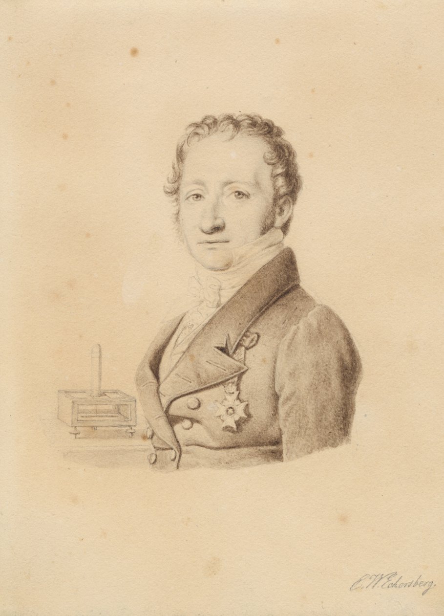 Portrét norského fyzika Christoffera Hansteena. Busta image en face tv. od Christoffer Wilhelm Eckersberg
