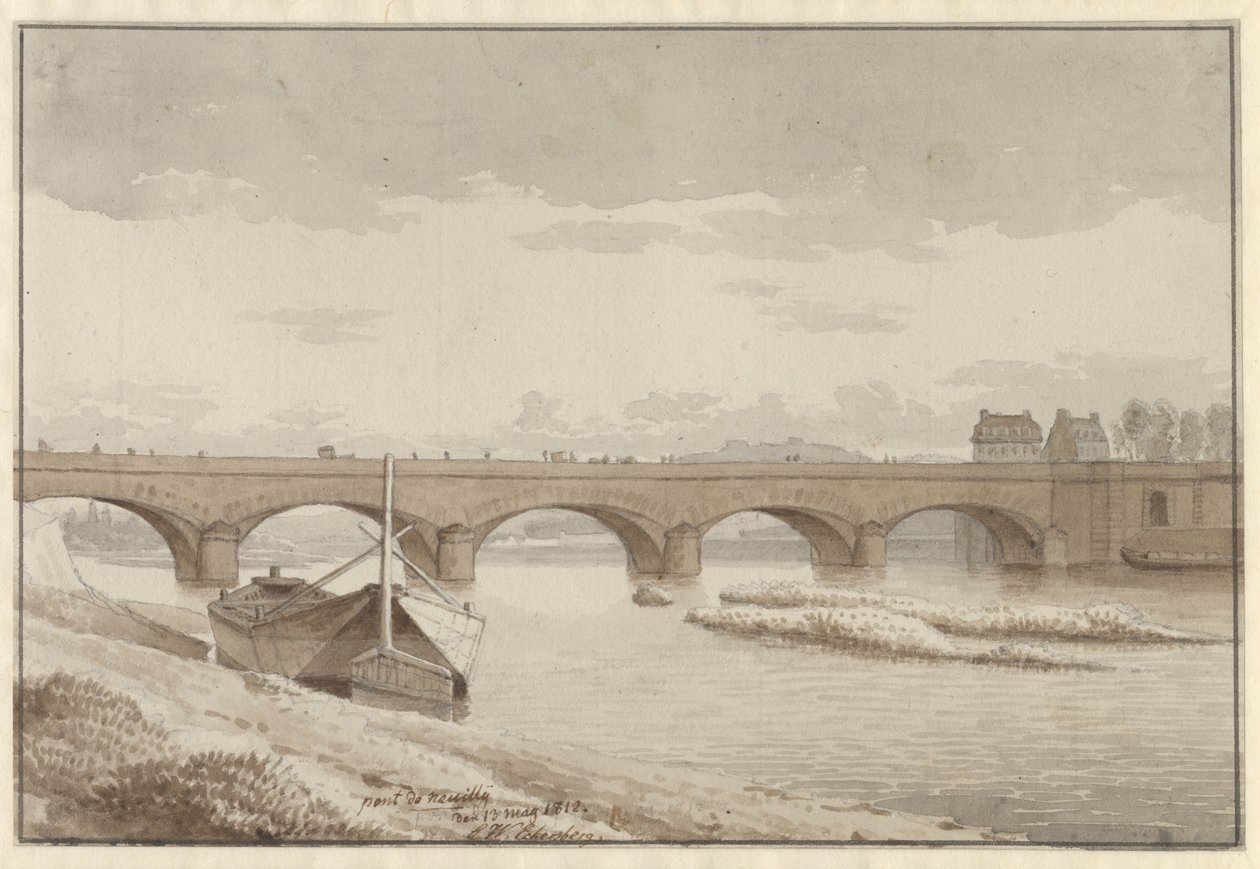 Seinský most v Neuilly, Paříž, 13. května 1812 od Christoffer Wilhelm Eckersberg