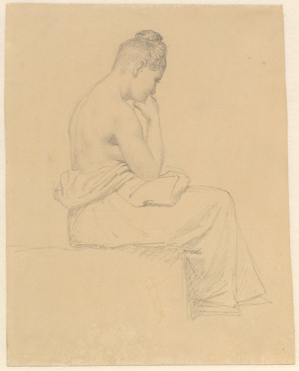 Sedící modelka při pohledu zezadu. od Christoffer Wilhelm Eckersberg