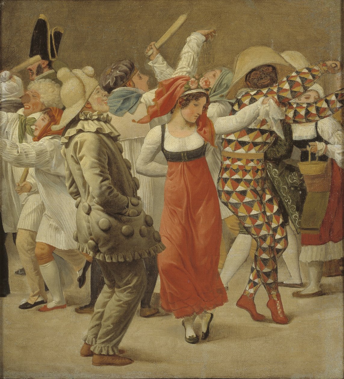 Karneval v Římě. Fragment od Christoffer Wilhelm Eckersberg