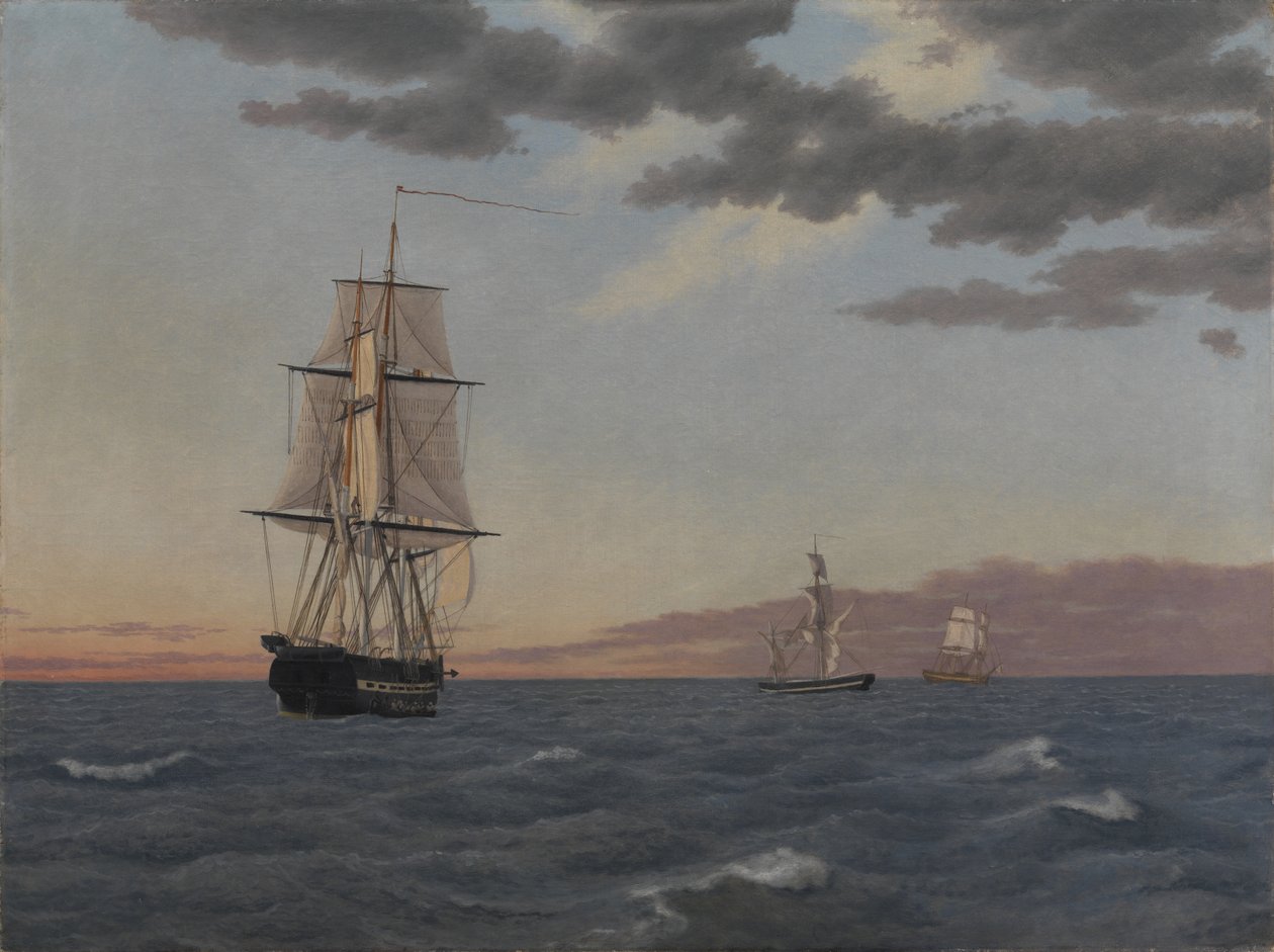 Corvette "Galathea" lhala, aby poslala pomoc brigádě "St Jean" od Christoffer Wilhelm Eckersberg
