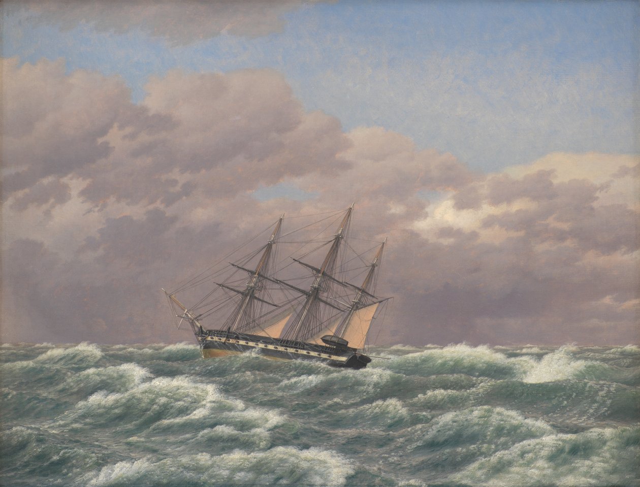Corvette "Galathea" v bouři v Severním moři od Christoffer Wilhelm Eckersberg