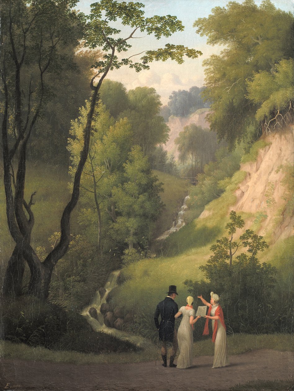 Ďáblova spára na panství Liselund. Ostrov Møn od Christoffer Wilhelm Eckersberg