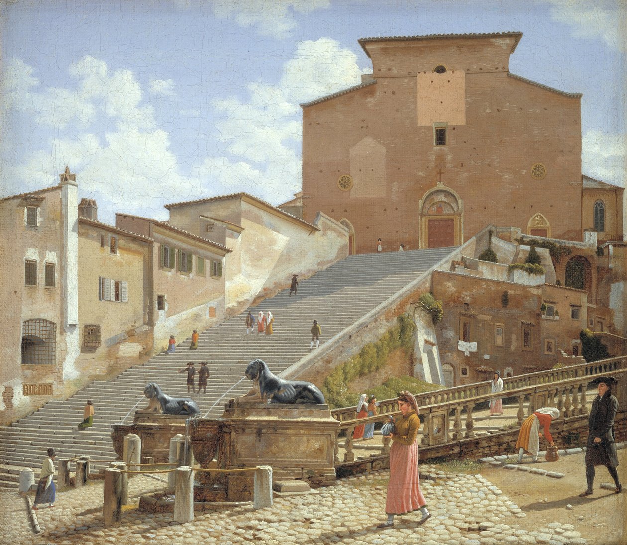 Mramorové schody vedoucí ke kostelu Santa Maria in Aracoeli v Římě od Christoffer Wilhelm Eckersberg
