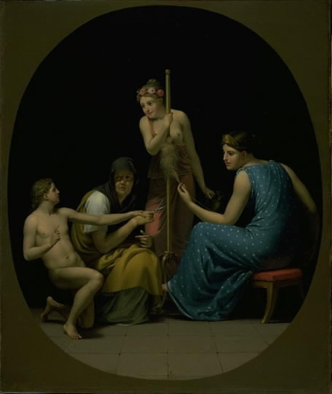 The Parcae: Clotho, Lachesis a Atropos spřádající nit života od Christoffer Wilhelm Eckersberg