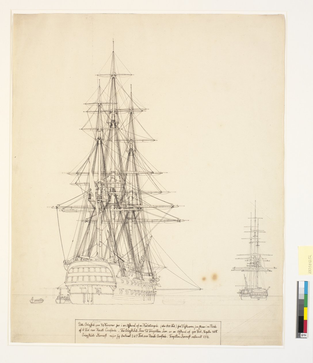 Ruská loď linie "Asow" a fregata v kotvě na silnicích Elsinore od Christoffer Wilhelm Eckersberg