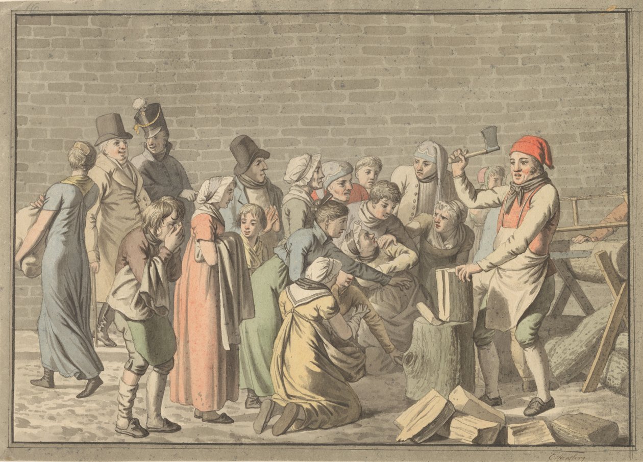Distribuce palivového dříví chudým od Christoffer Wilhelm Eckersberg