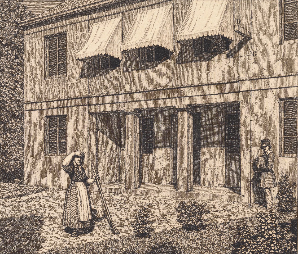Mimo vilu. Ilustrace pro "Lineární perspektiva", Deska V od Christoffer Wilhelm Eckersberg