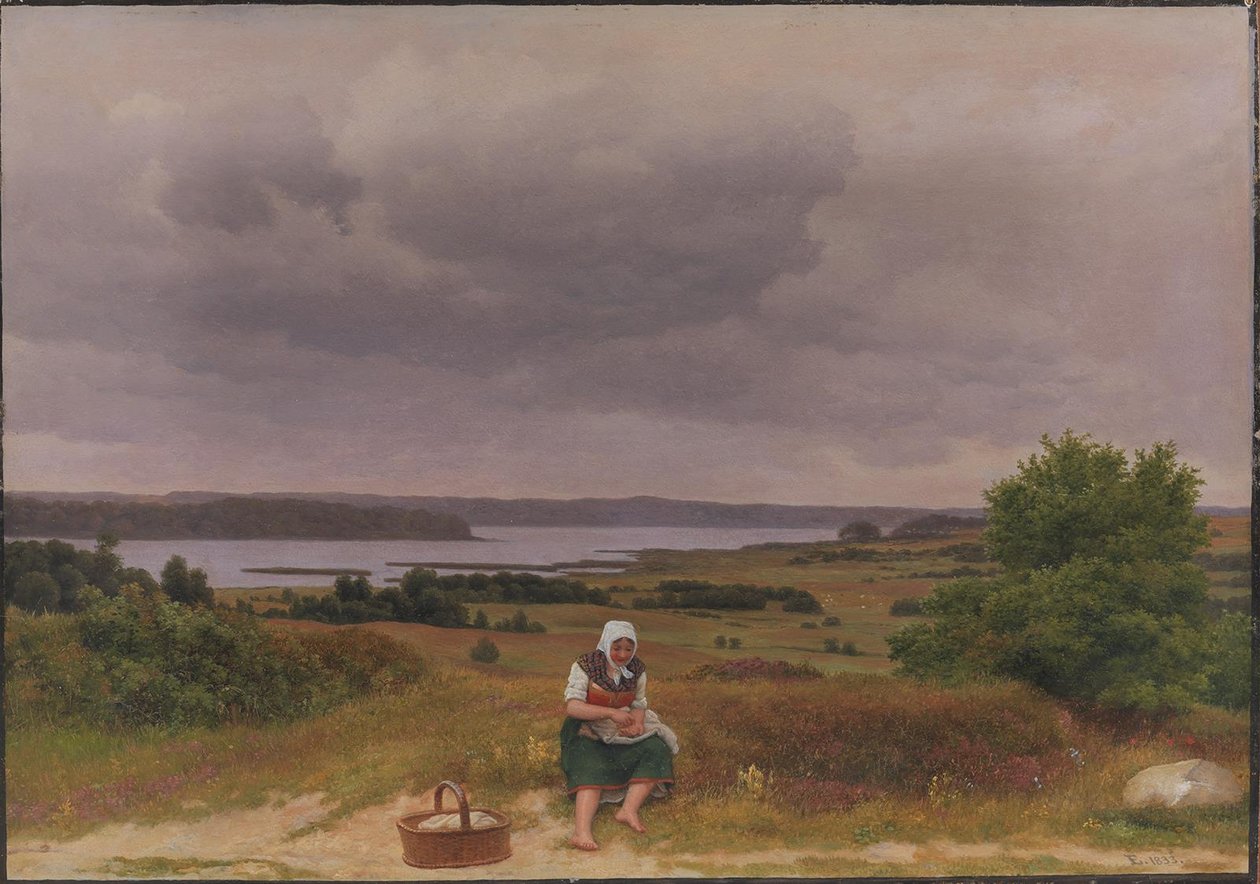 Pohled na jezero Fire poblíž Rudersdal, Severní Sealand od Christoffer Wilhelm Eckersberg
