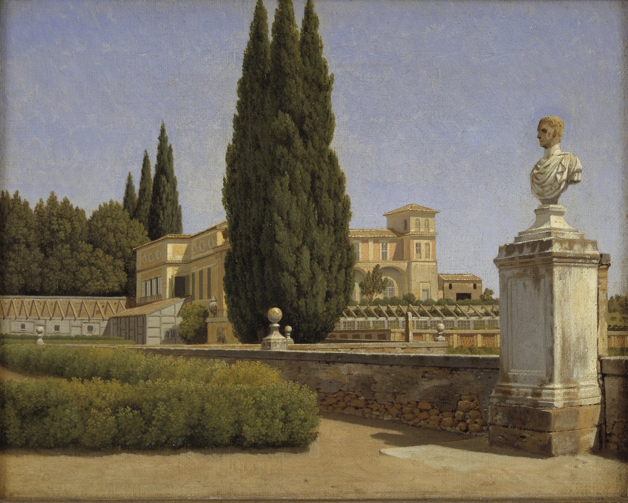Pohled na zahrady Villa Albani. Řím od Christoffer Wilhelm Eckersberg