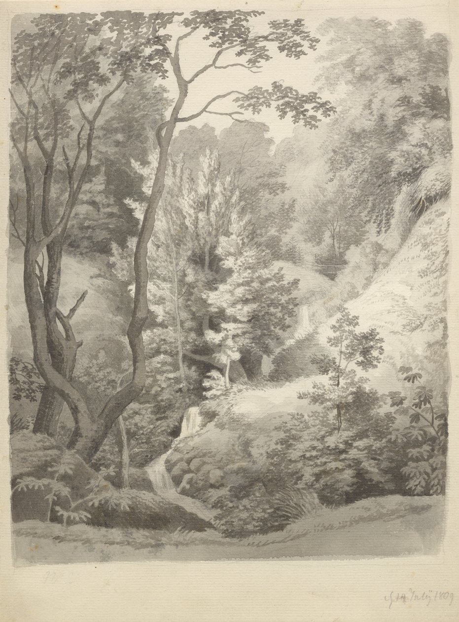 Pohled na park Liselund Manor na ostrově Møn od Christoffer Wilhelm Eckersberg