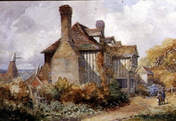 AB0227 Venkovská scéna, Kent od C.W. Fethergill