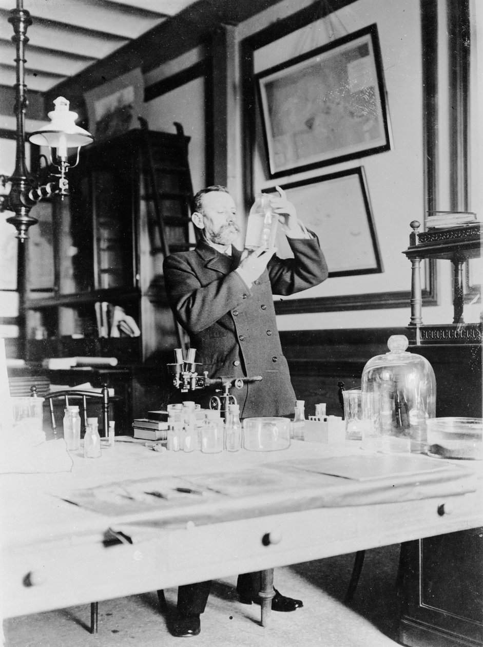 Honoré Charles Grimaldi, monacký princ Albert ve své pracovně od C. Chusseau Flaviens