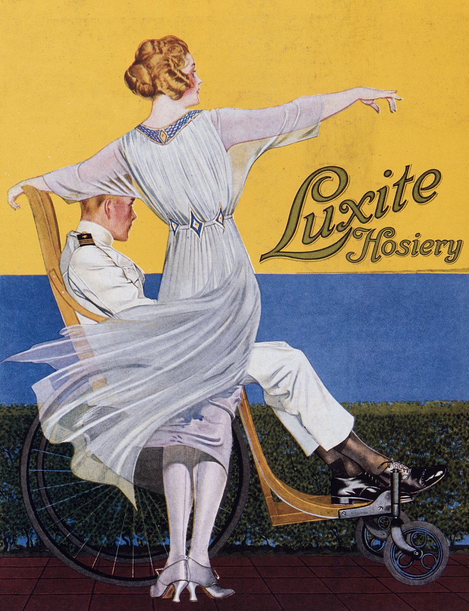 Reklama na punčochové zboží Luxite z časopisu Vogue, 1919 od C. Coles Phillips