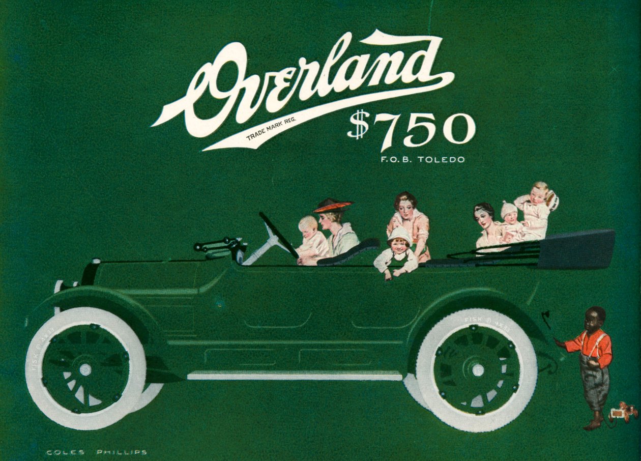 Willys-Overland-lehden mainos od C. Coles Phillips