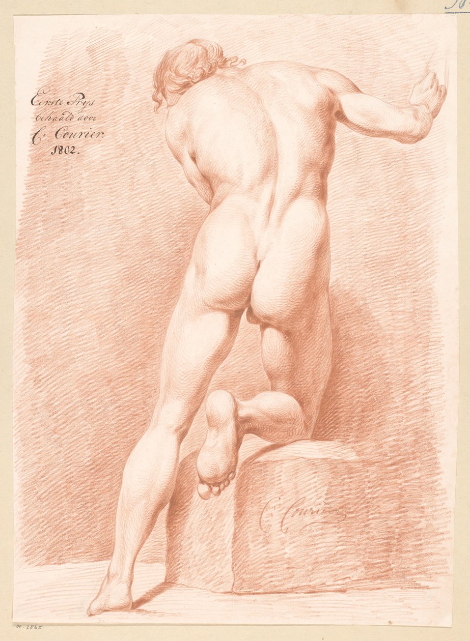 Stojící mužský akt, pohled zezadu (1. cena 1802) od C. Courier