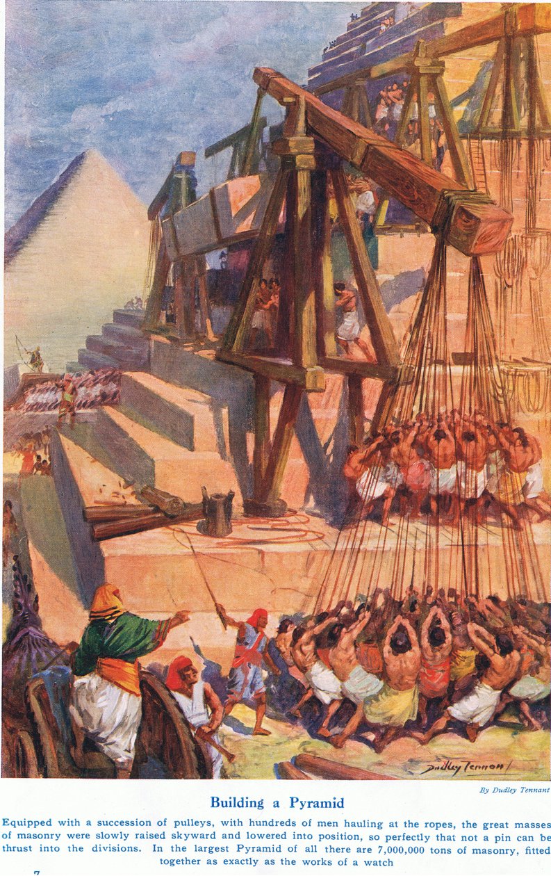 Stavba pyramidy, ilustrace z 