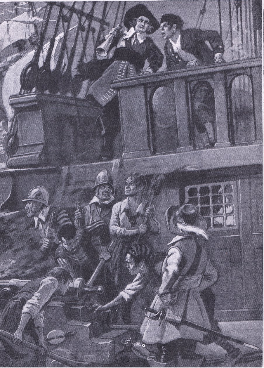 Jak generál Blake bojoval v námořních bitvách, ilustrace z „Cassell