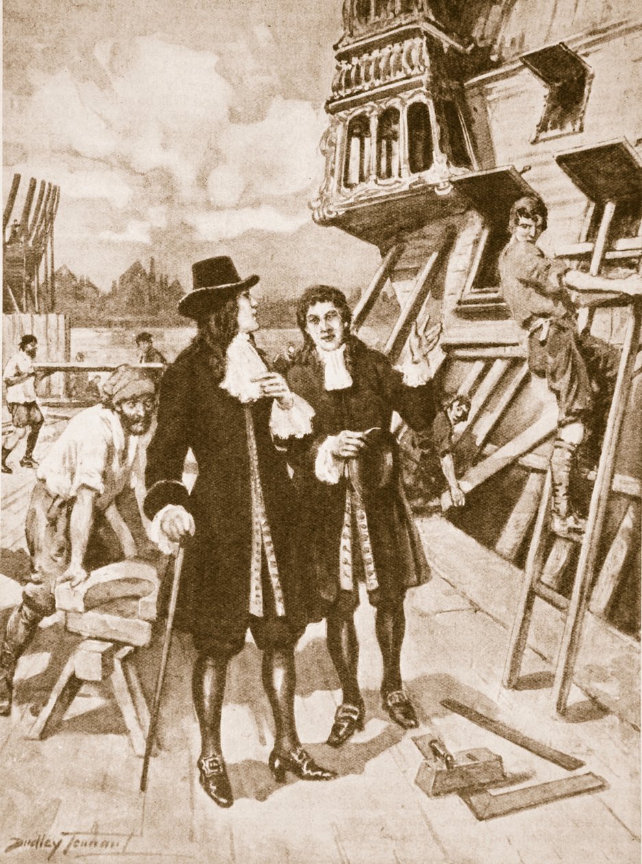 Peter Veliký na loděnici v Deptfordu (Litho) od C. Dudley Tennant