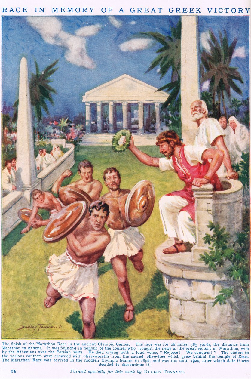 Marathon: Závod na památku velkého řeckého vítězství, ilustrace z 