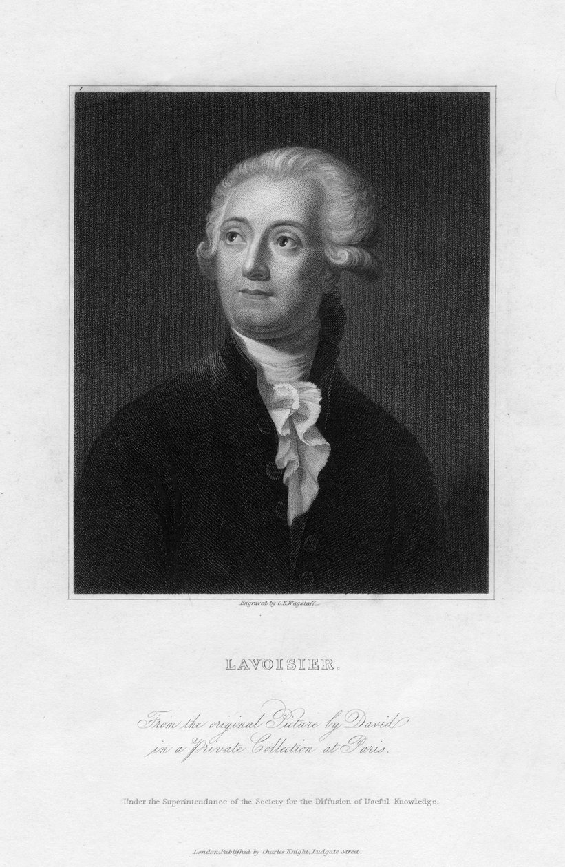 Antoine Lavoisier, francouzský chemik 18. století, 19. století. od C. E. Wagstaff