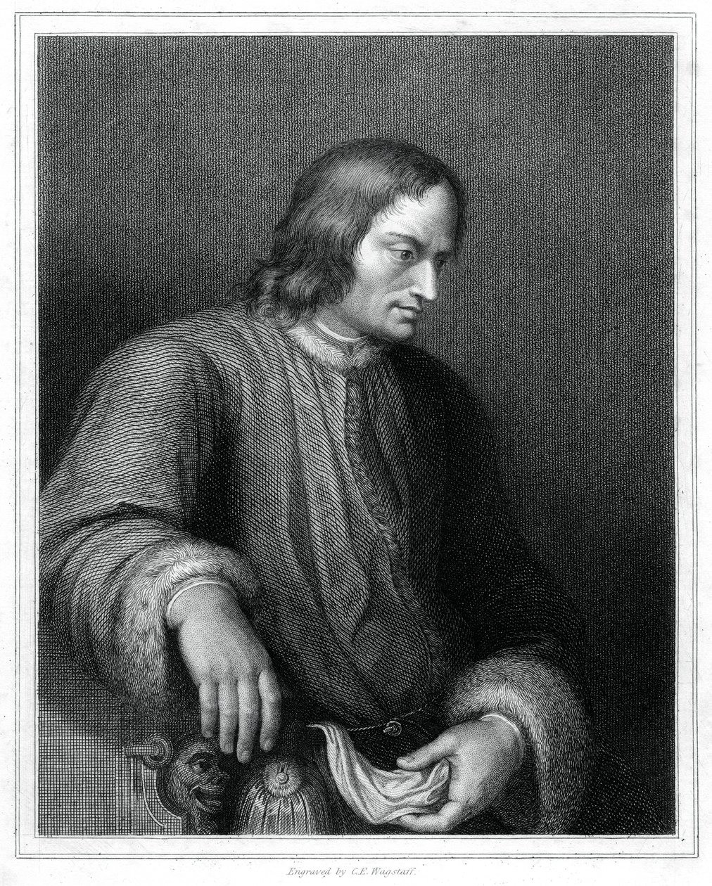 Lorenzo de Medici, italský státník a vládce Florentské republiky, 1833. od C. E. Wagstaff