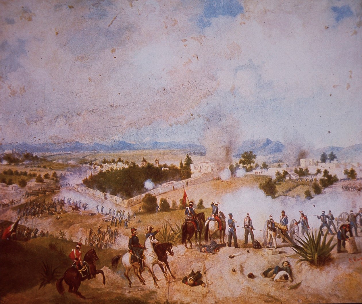 Mexicko-americká válka (1846-48), bitva u Molino del Rey, američtí vojáci útočící od C. Escalante