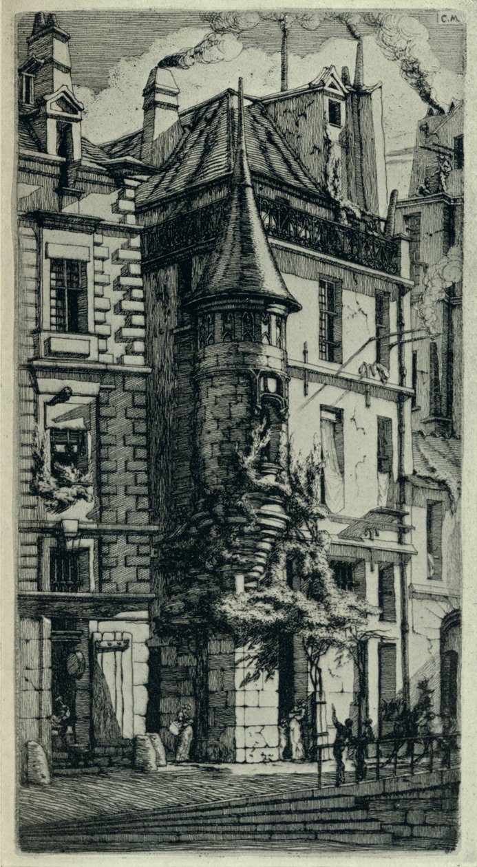 Věž, Rue de la Tixeranderie, 1915 od C. H. Meryon