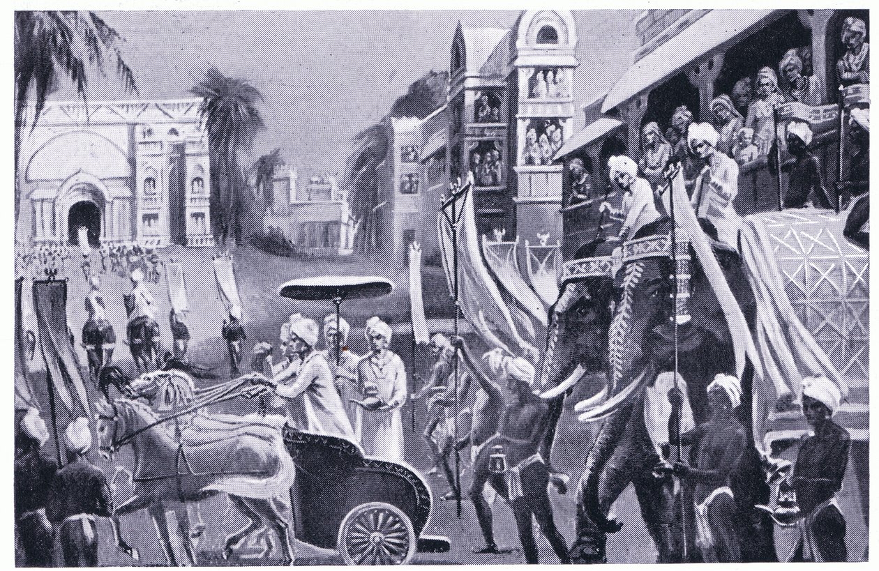 Návštěva Prasenajita z Kosaly (oudh) 520.př. n. l. od C. Hargrave Martin