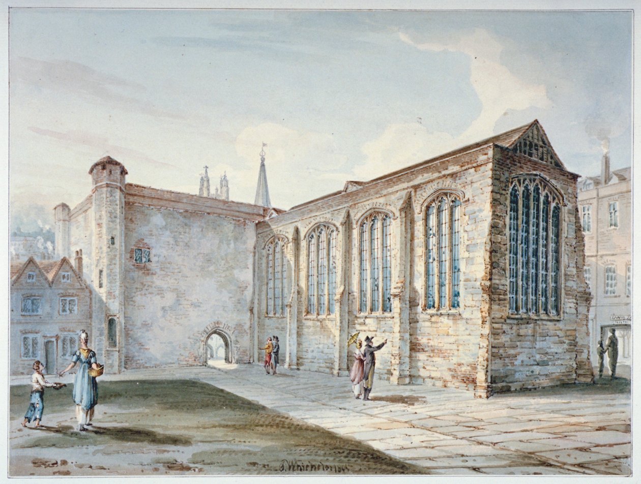 Kaple Nejsvětější Trojice, Leadenhall Street, známá jako Leadenhall Chapel, City of London, 1805. od C John M Whichelo