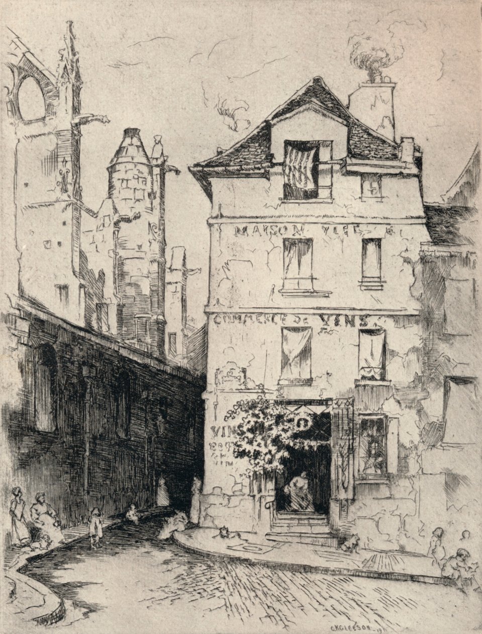 Poblíž St Etienne-du-Mont, 1915 od C. K. Gleeson