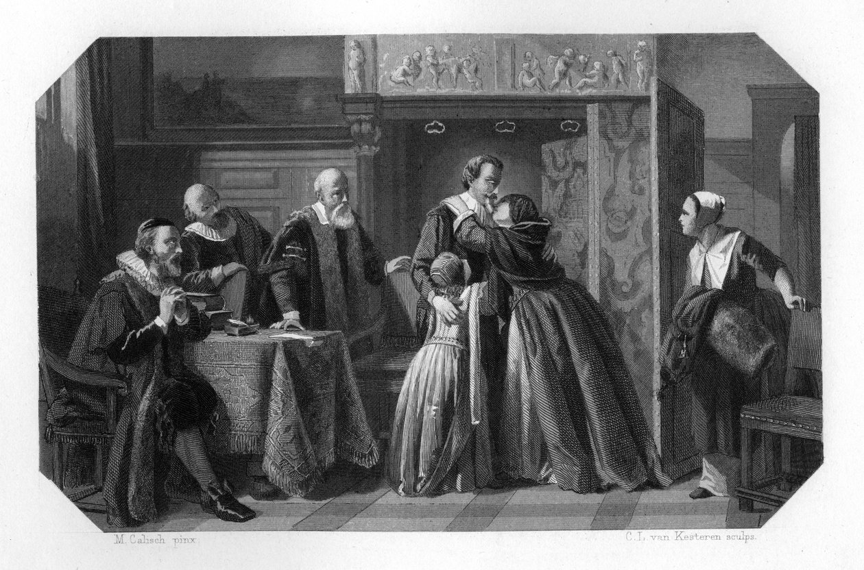 Hugo de Groot Grotius, holandský právník a filozof 17. století, kolem roku 1870. od Domenico del Barbiere