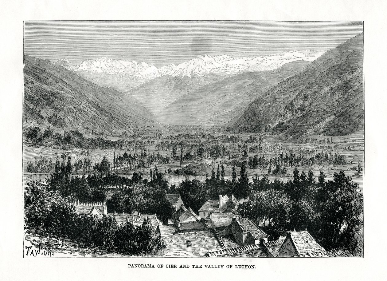 Cier a údolí Bagneres-de-Luchon, Francie, c1879. od C. Laplante