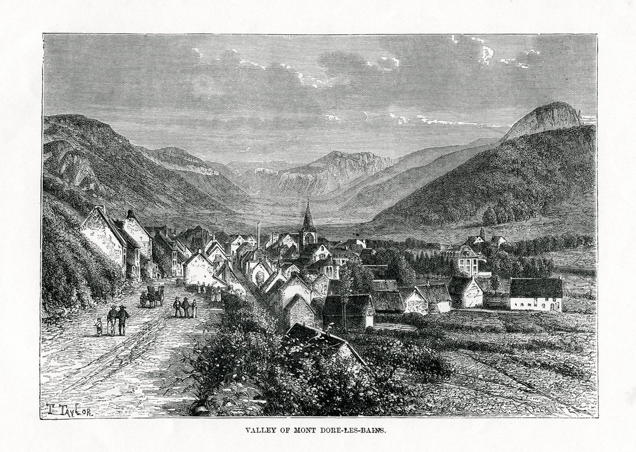 Údolí Mont-Dore-les-Bains, Francie, 19. století od C. Laplante