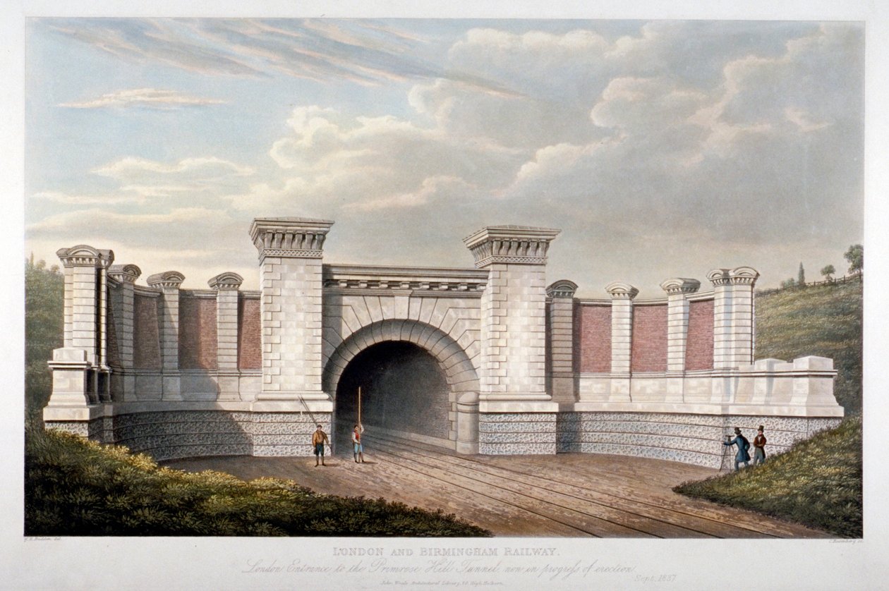 Tunel Primrose Hill londýnské a Birminghamské železnice, 1837 od C Rosenberg