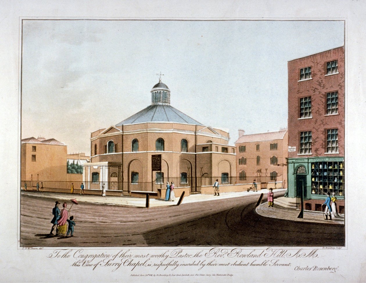 Surrey Chapel, Blackfriars Road, Southwark, Londýn, 1816 od C Rosenberg
