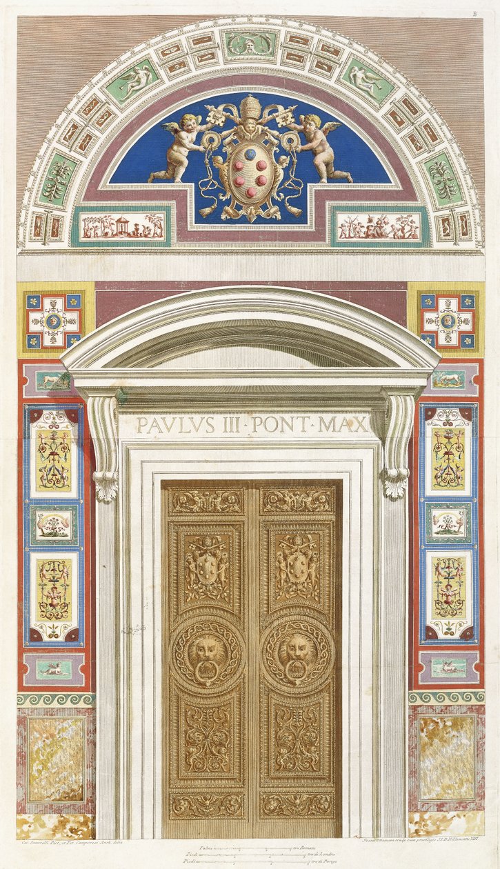 Dveře do Raphael Loggia ve Vatikánu, 1772 od C. Savorelli