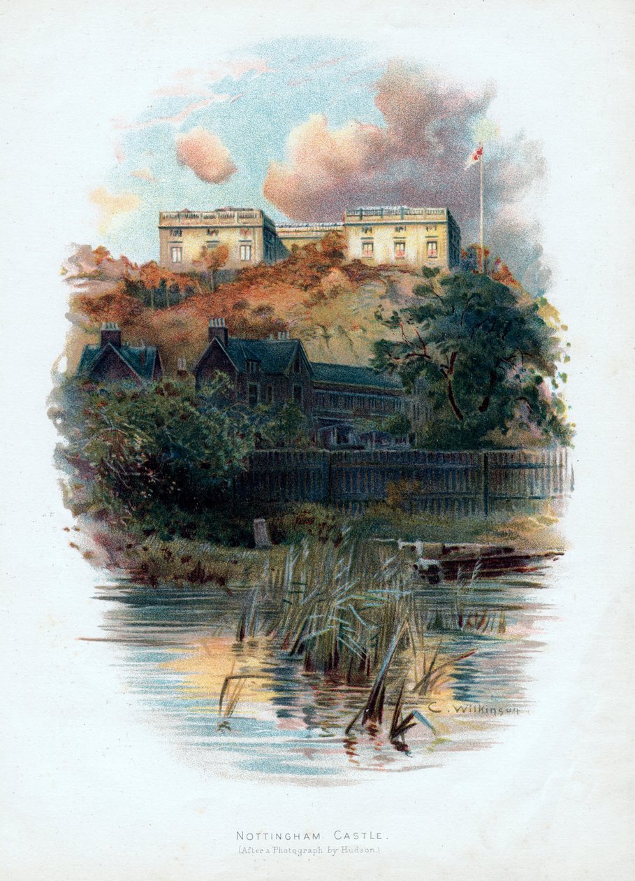 Nottinghamský hrad, Nottinghamshire, 1895 od C. Wilkinson
