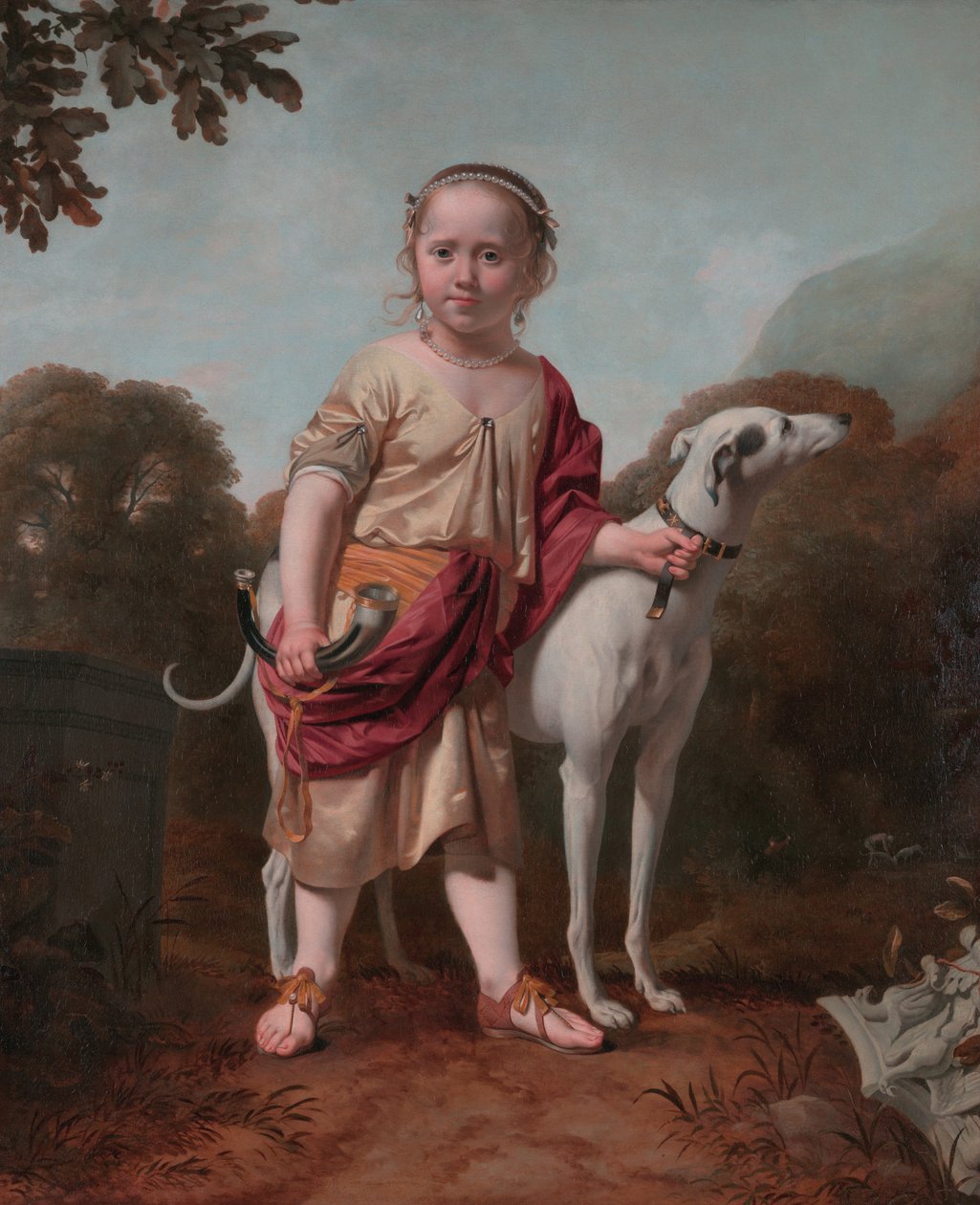Portrét dívky jako lovkyně, Caesar van Everdingen od Caesar van Everdingen