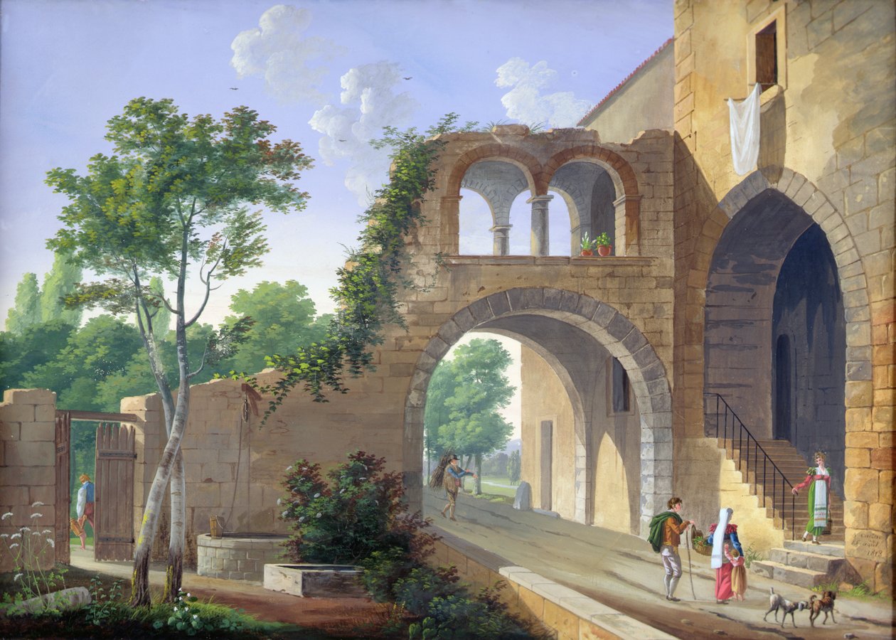 Scéna na italském venkově, 1813 od Caizac