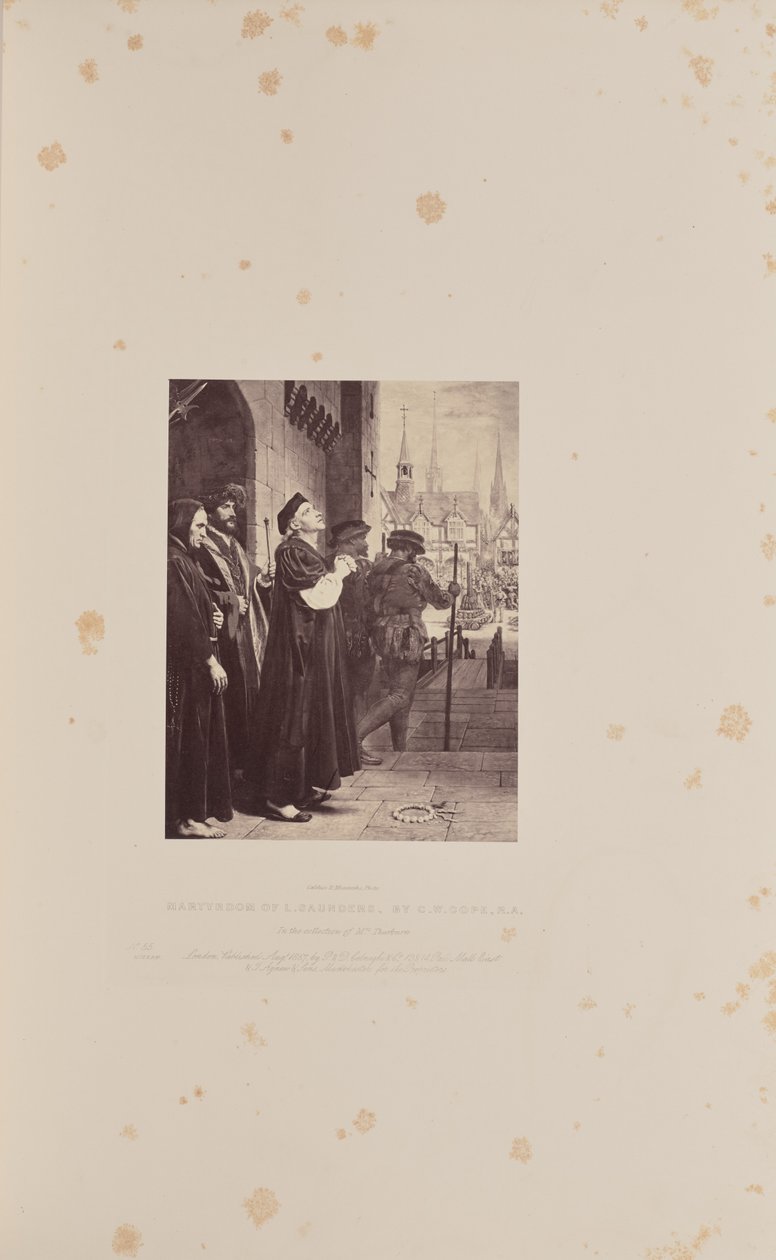 Mučednická smrt L. Saunderse, autor: C.W. Cope, R.A. od Caldesi and Montecchi