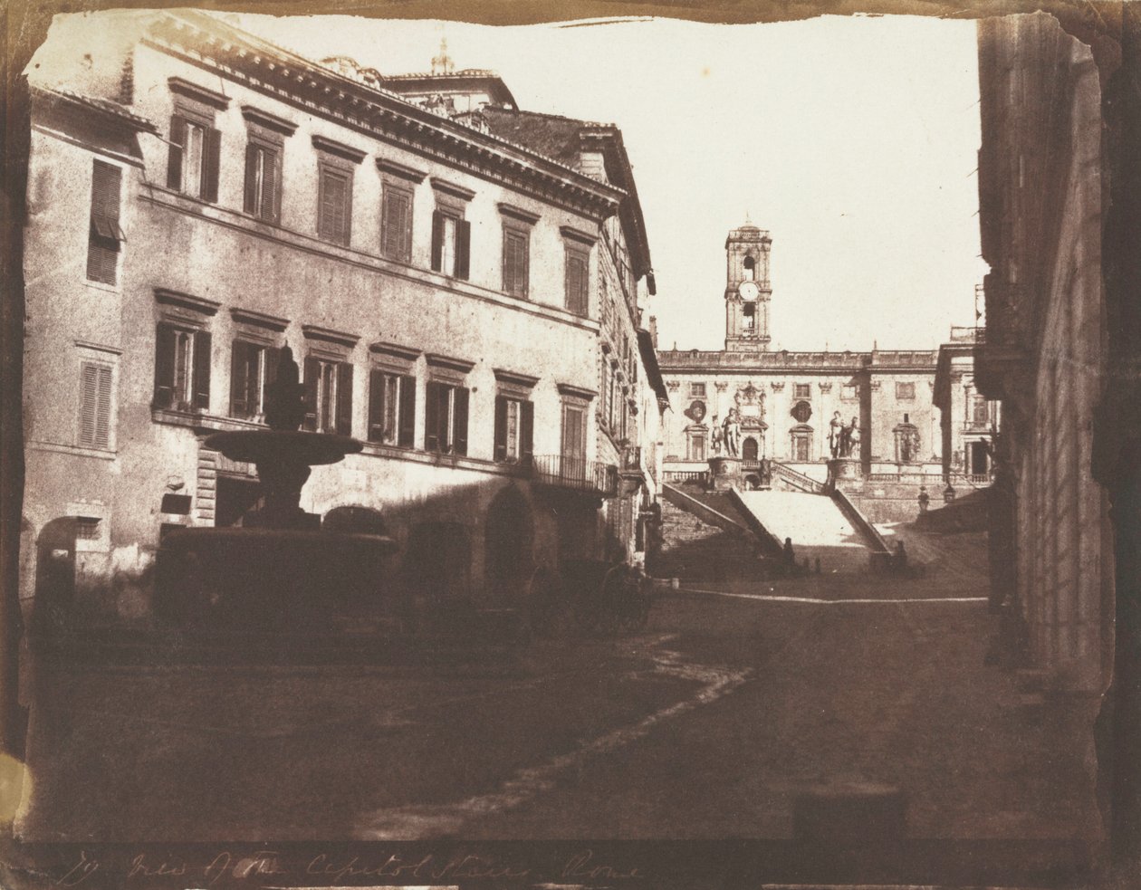 Pohled na Kapitolské schody, Řím, 1846. od Calvert Richard Jones