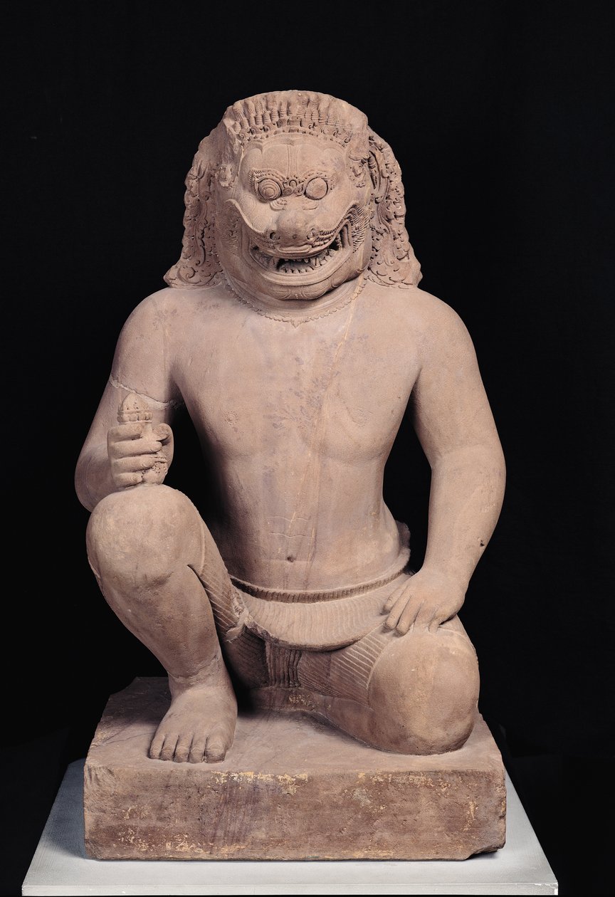 Strážce se lví hlavou, styl Banteay Srei, cca 967 (pískovec) od Cambodian School