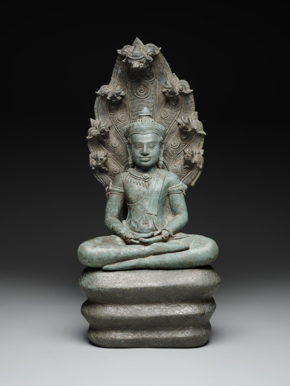 Buddha Muchalinda, konec 12.-začátek 13. století (slitina mědi) od Cambodian Cambodian